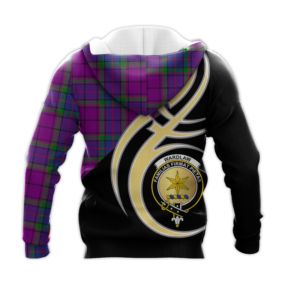 Printivon Wardlaw Modern Clan Believe In Me Crest Tartan Knitted Hoodie Custom Your Text