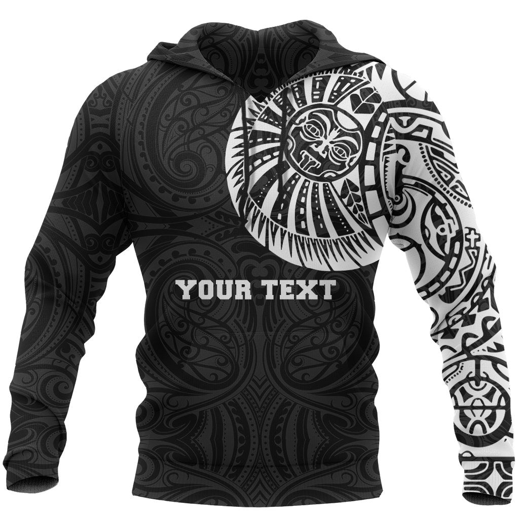 Custom Text Maori Hoodie Maori Warrior Tattoo Pullover Hoodie Customized