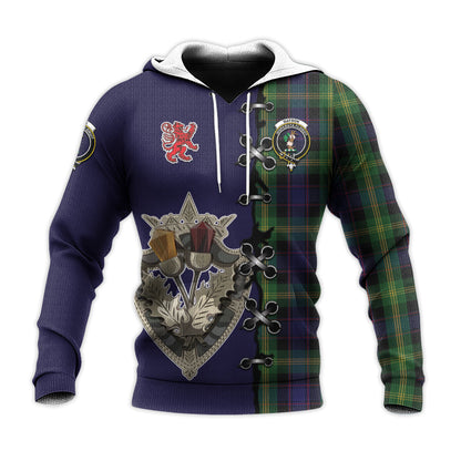 Printivon Watson Tartan Hoodie Lion Rampant And Celtic Thistle Style