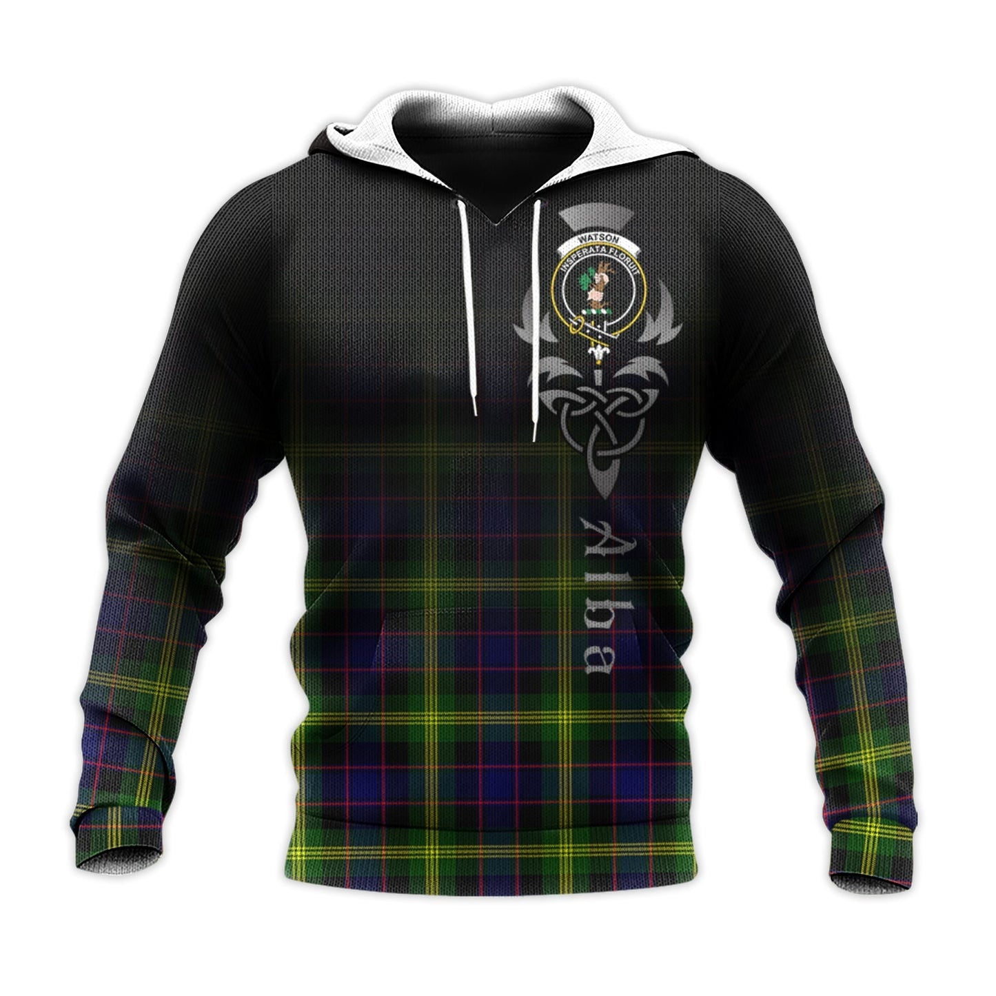 Printivon Watson Modern Tartan Crest Alba Celtic Hoodie