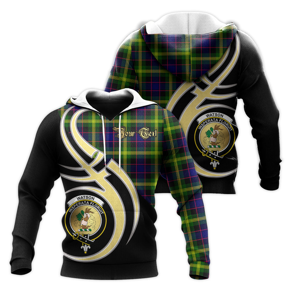 Printivon Watson Modern Clan Believe In Me Crest Tartan Knitted Hoodie Custom Your Text