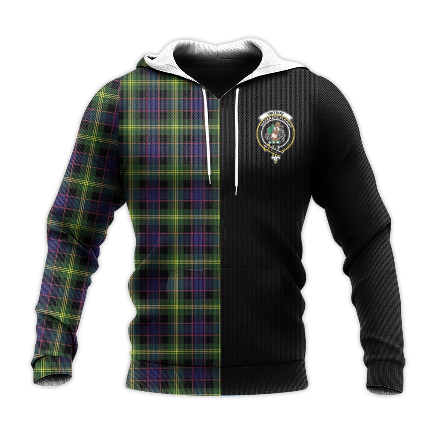 Printivon Watson Modern Tartan Personalize Half Hoodie