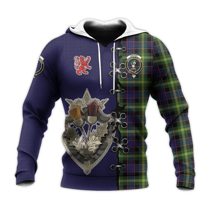Printivon Watson Modern Tartan Hoodie Lion Rampant And Celtic Thistle Style