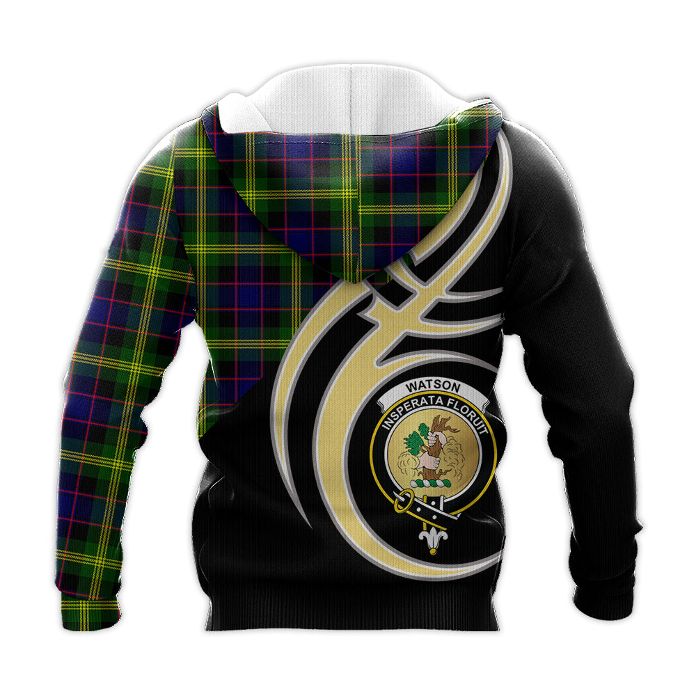 Printivon Watson Modern Clan Believe In Me Crest Tartan Knitted Hoodie Custom Your Text