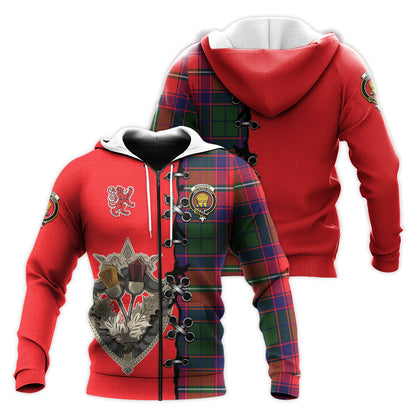 Printivon Wauchope Tartan Hoodie Lion Rampant And Celtic Thistle Style