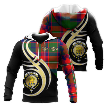 Printivon Wauchope Clan Believe In Me Crest Tartan Knitted Hoodie Custom Your Text