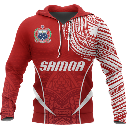 Samoa Active Special Hoodie Samoa Coat Of Arms Polynesian Tattoo Red A7
