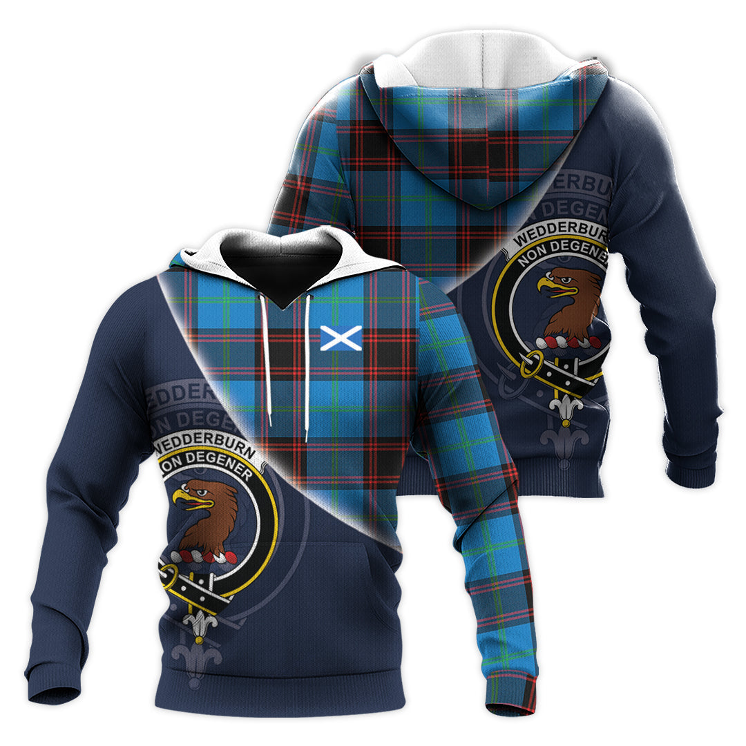 Printivon Wedderburn Tartan Scottish Crest Hoodie