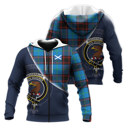 Printivon Wedderburn Tartan Scottish Crest Hoodie
