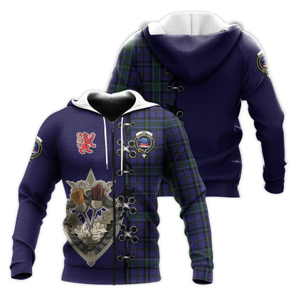 Printivon Weir Tartan Hoodie Lion Rampant And Celtic Thistle Style