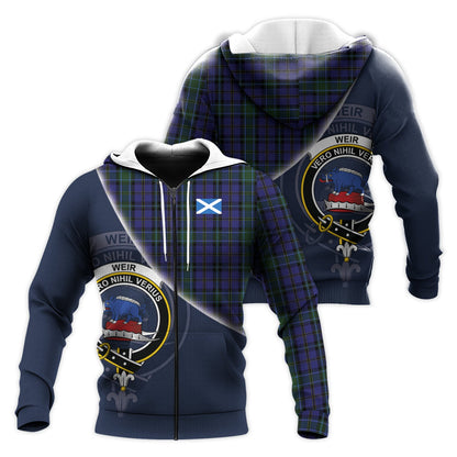 Printivon Weir Tartan Scottish Crest Hoodie