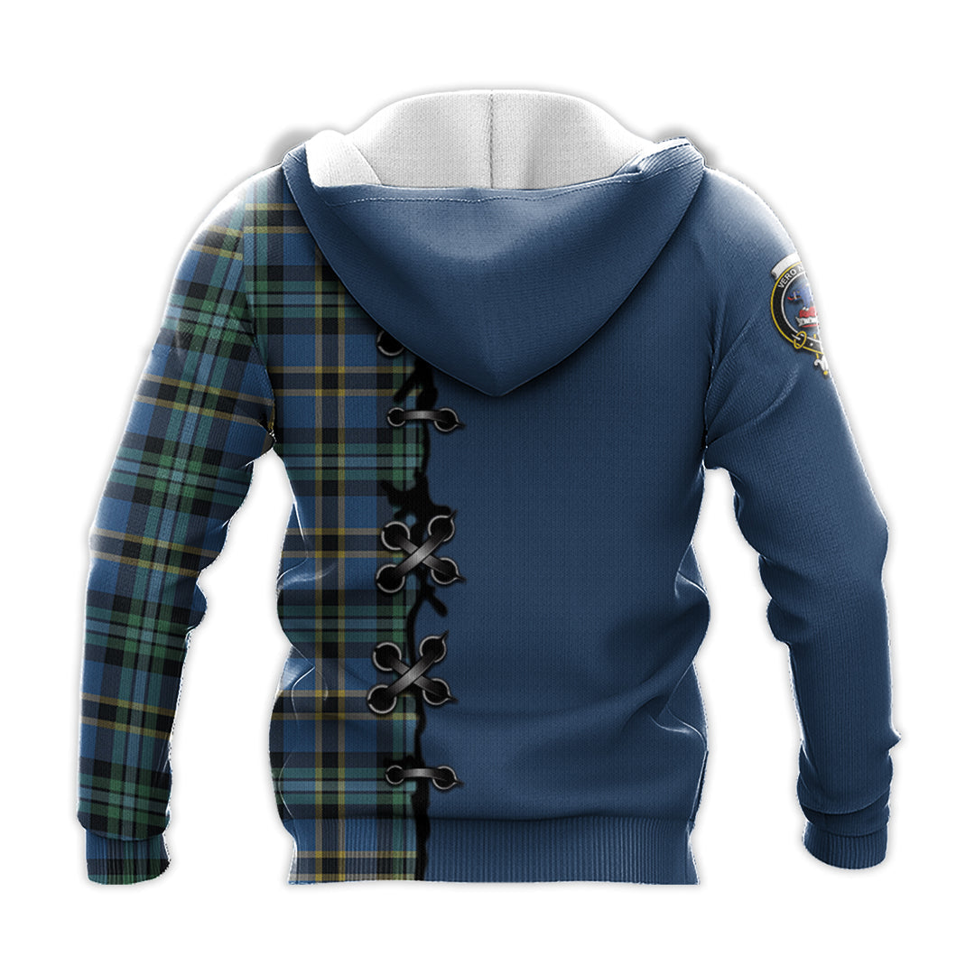 Printivon Weir Ancient Tartan Hoodie Lion Rampant And Celtic Thistle Style