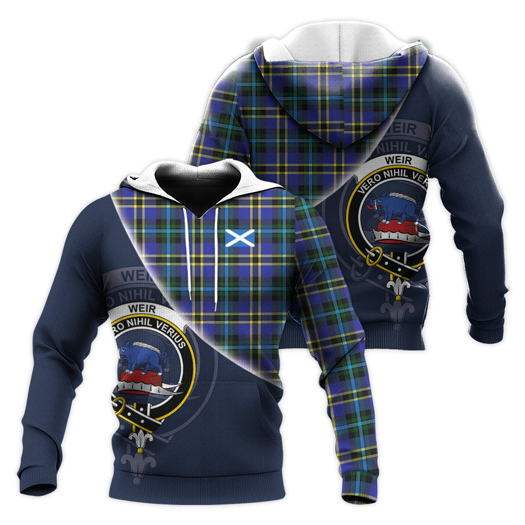 Printivon Weir Modern Tartan Scottish Crest Hoodie