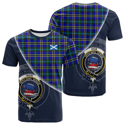 Printivon Weir Modern Tartan Scottish Crest T Shirt
