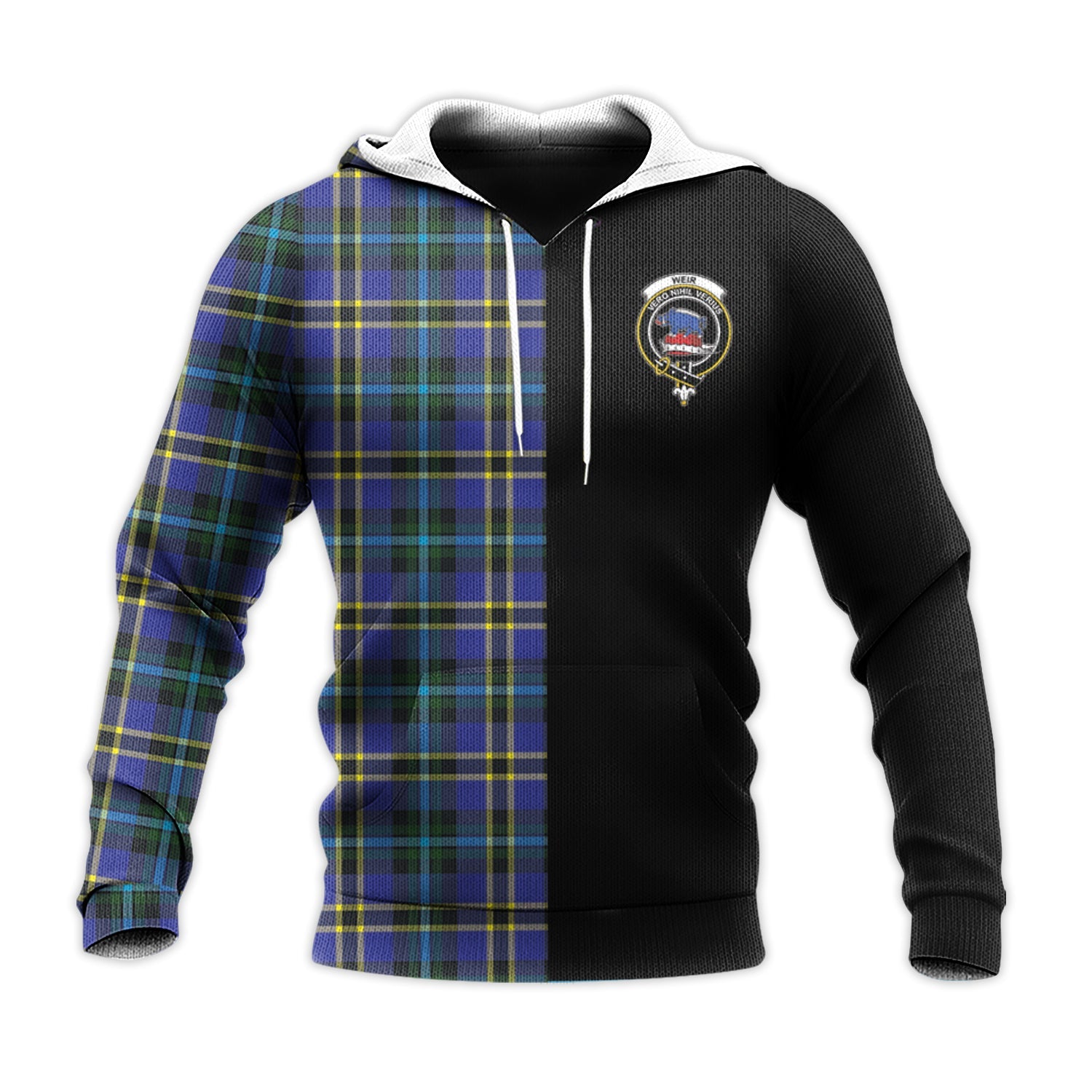 Printivon Weir Modern Tartan Personalize Half Hoodie