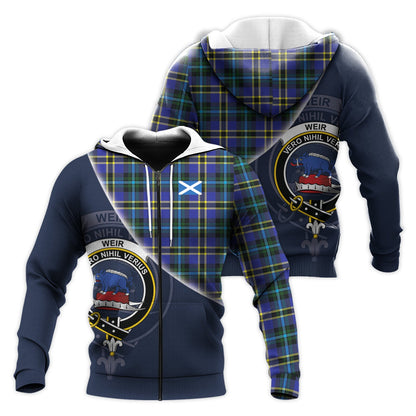 Printivon Weir Modern Tartan Scottish Crest Hoodie