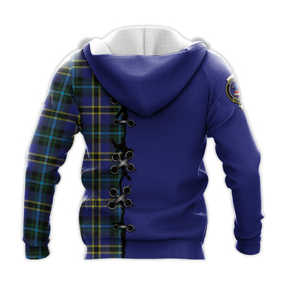 Printivon Weir Modern Tartan Hoodie Lion Rampant And Celtic Thistle Style