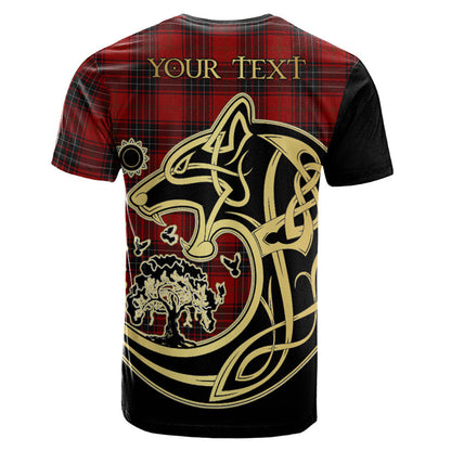 Printivon Wemyss Crest Celtic Wolf Tartan T Shirt Custom Your Text