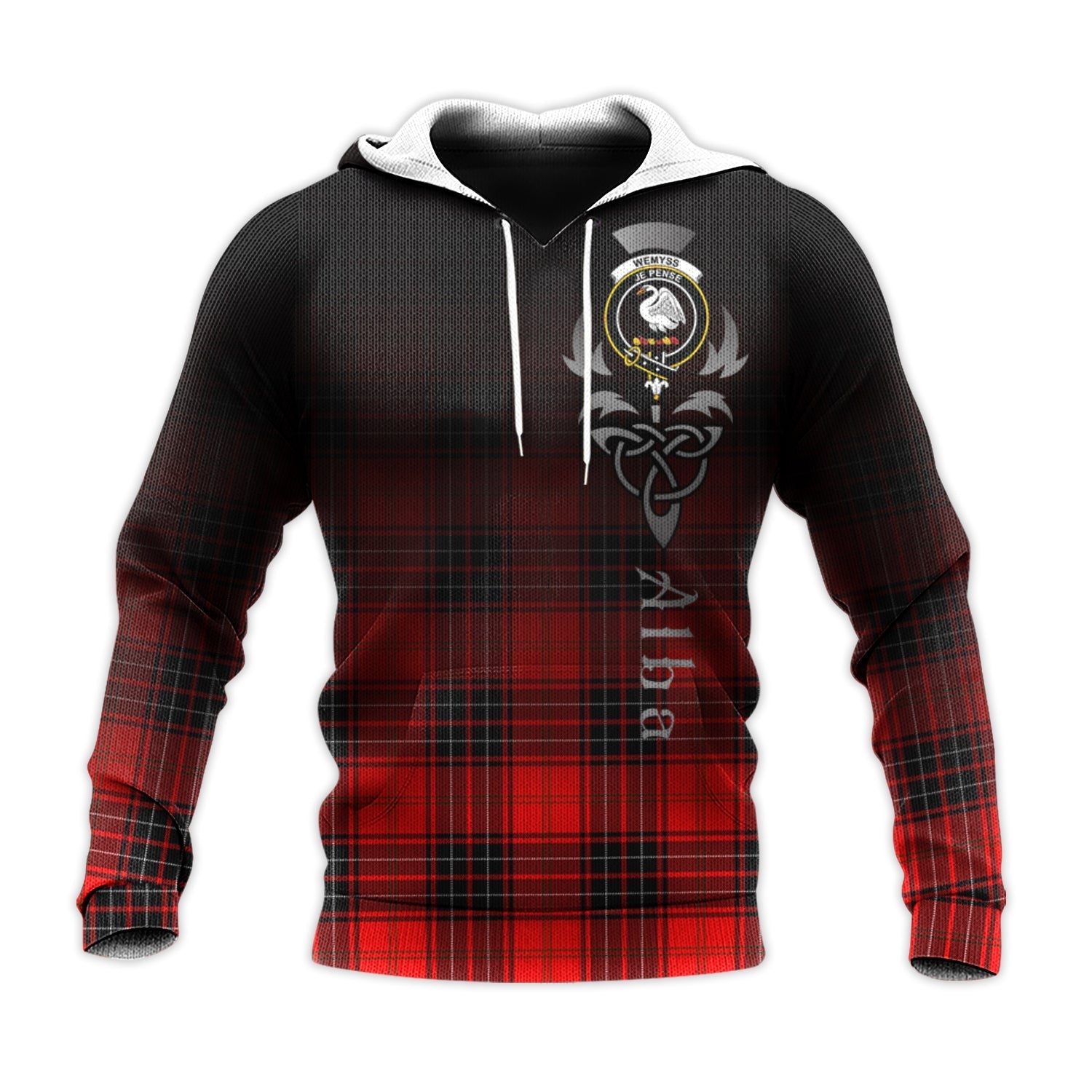 Printivon Wemyss Modern Tartan Crest Alba Celtic Hoodie