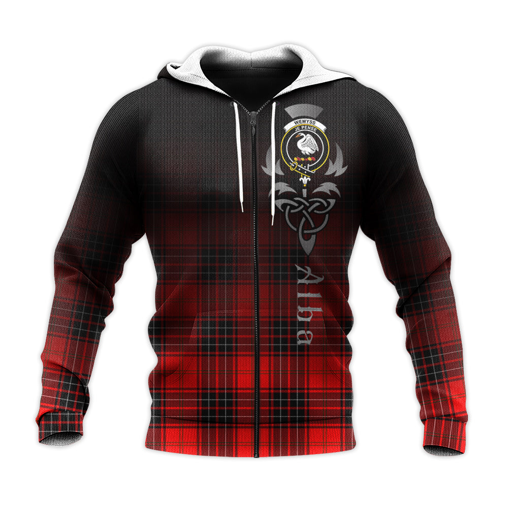 Printivon Wemyss Modern Tartan Crest Alba Celtic Hoodie