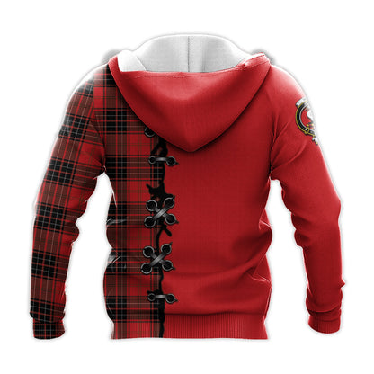 Printivon Wemyss Modern Tartan Hoodie Lion Rampant And Celtic Thistle Style