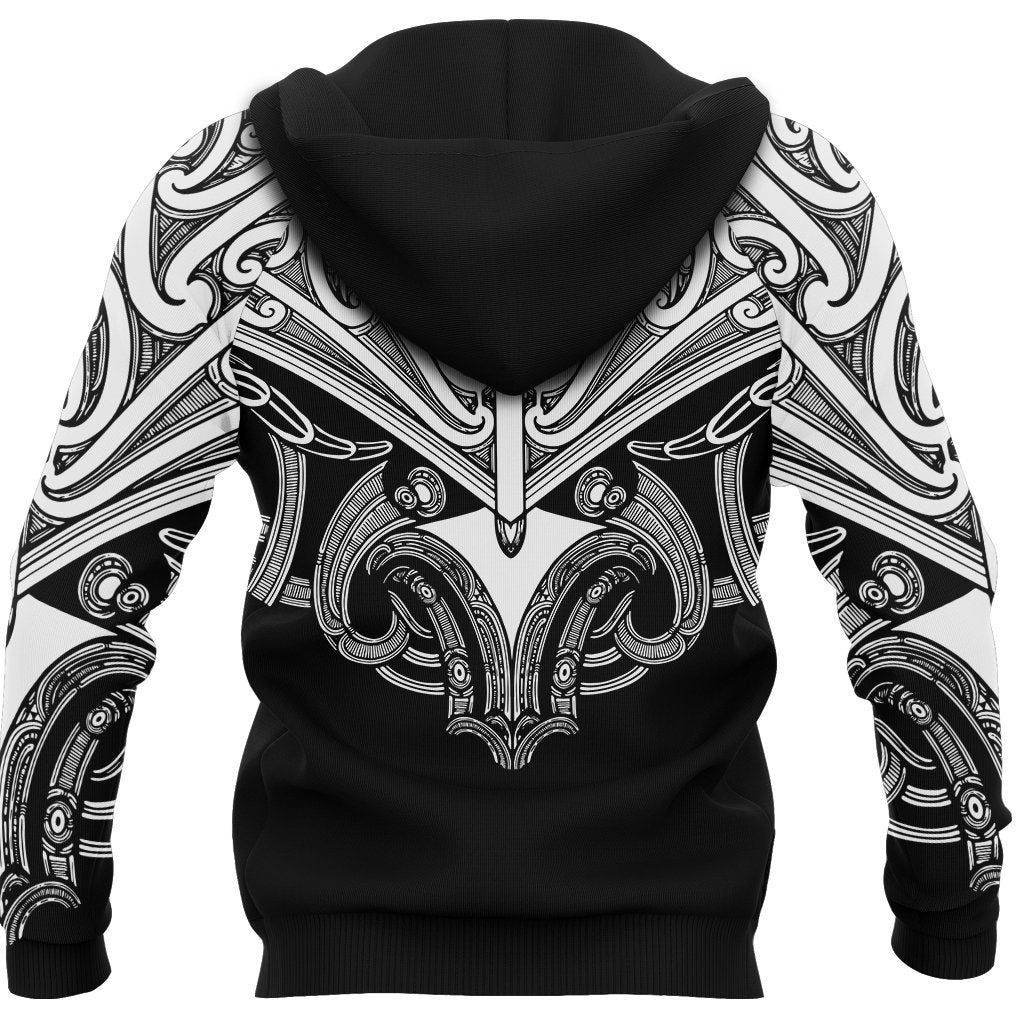 Maori Tattoo Hoodie Hei Matau Abalone White