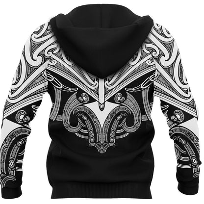 Maori Tattoo Hoodie Hei Matau Abalone White