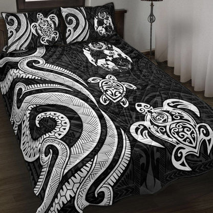 Tonga Quilt Bed Set White Tentacle Turtle