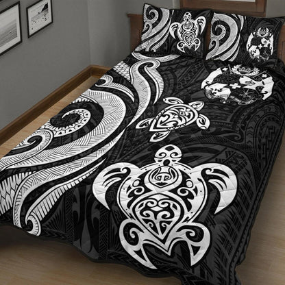 Tonga Quilt Bed Set White Tentacle Turtle
