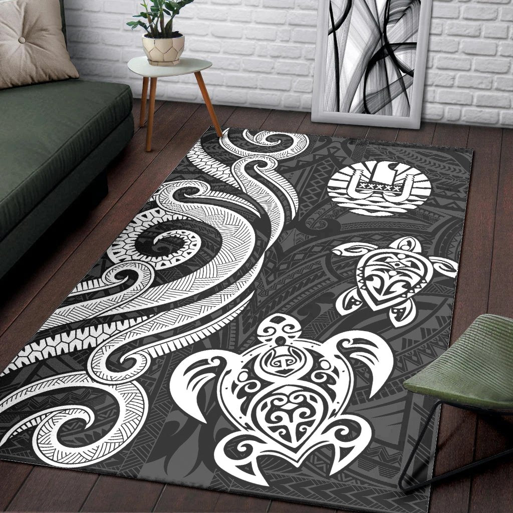 Tahiti Area Rug White Tentacle Turtle