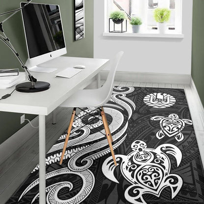 Tahiti Area Rug White Tentacle Turtle