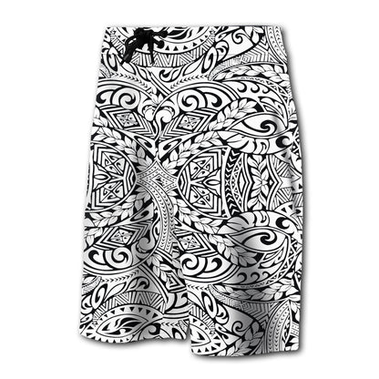 Hawaii Polynesian Culture Board Shorts White