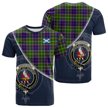 Printivon Whitefoord modern Tartan Scottish Crest T Shirt