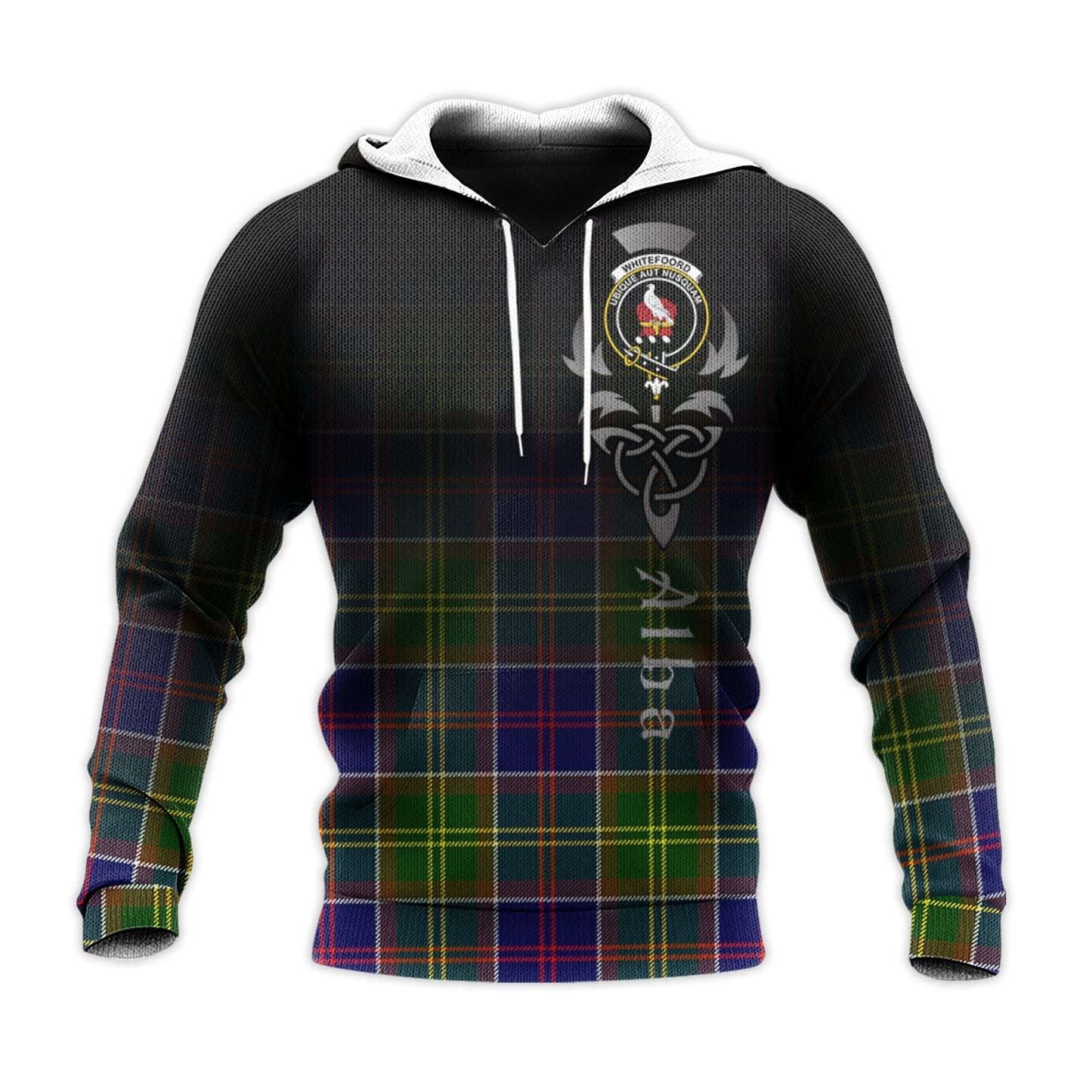 Printivon Whitefoord Modern Tartan Crest Alba Celtic Hoodie