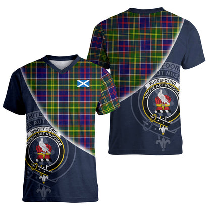 Printivon Whitefoord modern Tartan Scottish Crest T Shirt
