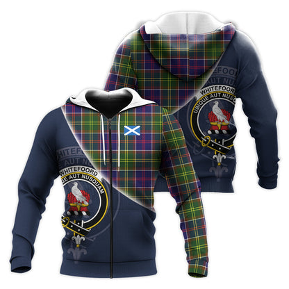 Printivon Whitefoord Modern Tartan Scottish Crest Hoodie