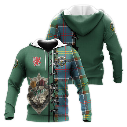 Printivon Whitelaw Tartan Hoodie Lion Rampant And Celtic Thistle Style