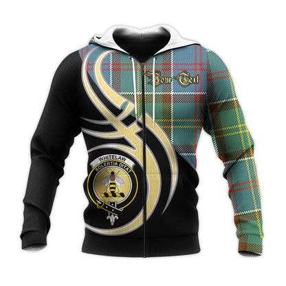 Printivon Whitelaw Clan Believe In Me Crest Tartan Knitted Hoodie Custom Your Text