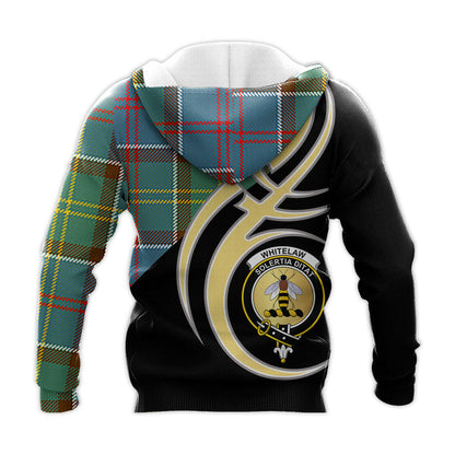 Printivon Whitelaw Clan Believe In Me Crest Tartan Knitted Hoodie Custom Your Text