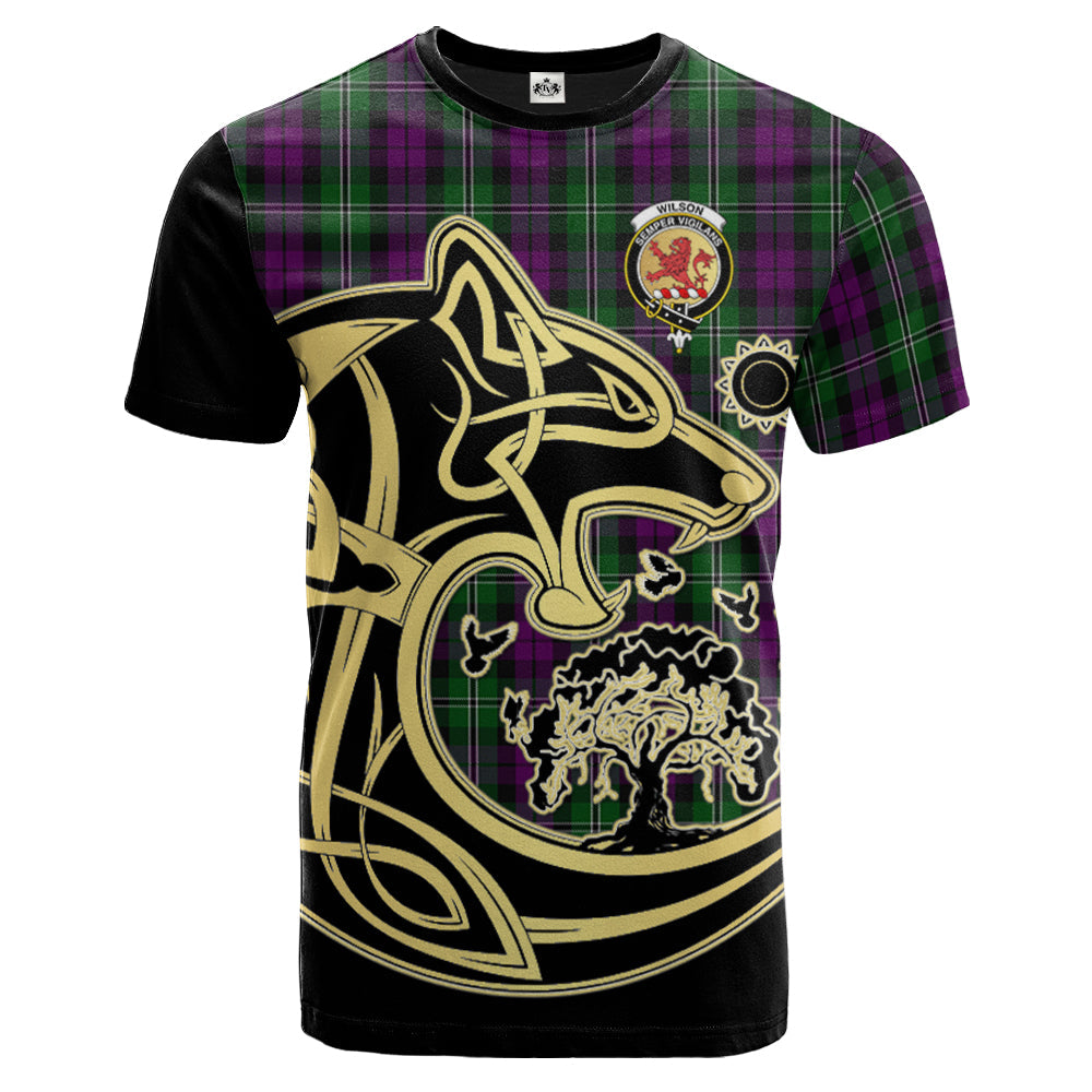 Printivon Wilson Crest Celtic Wolf Tartan T Shirt Custom Your Text