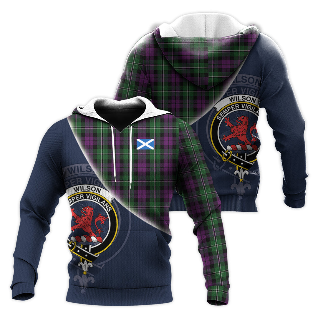 Printivon Wilson Tartan Scottish Crest Hoodie