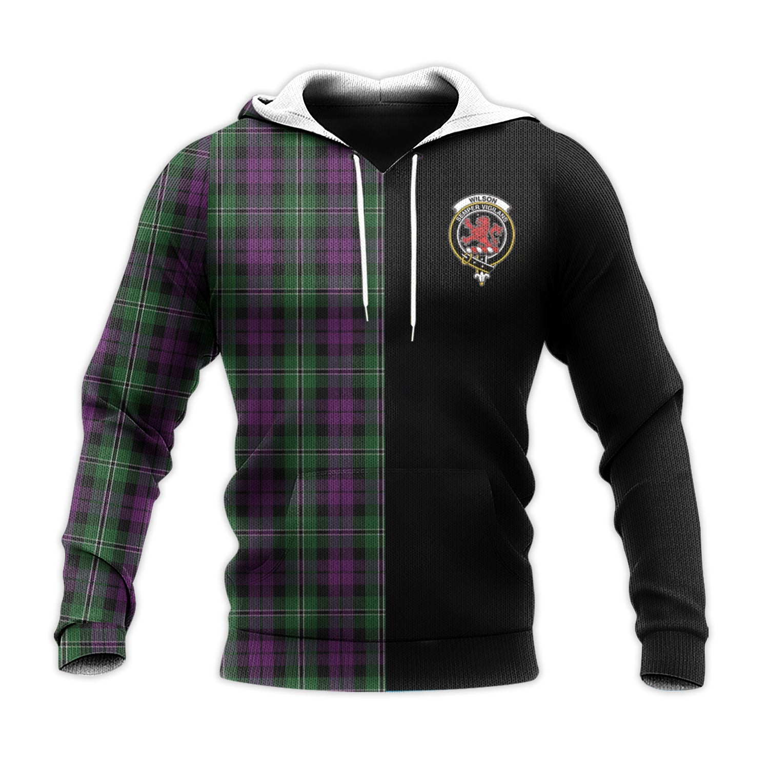 Printivon Wilson Tartan Personalize Half Hoodie