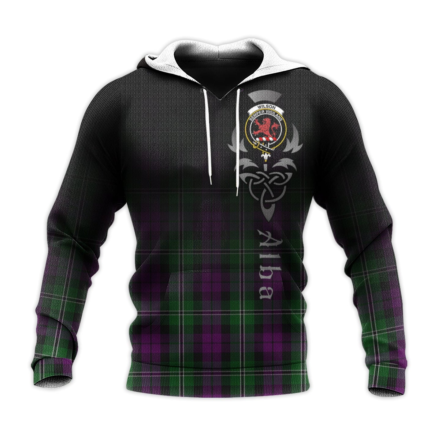 Printivon Wilson Tartan Crest Alba Celtic Hoodie