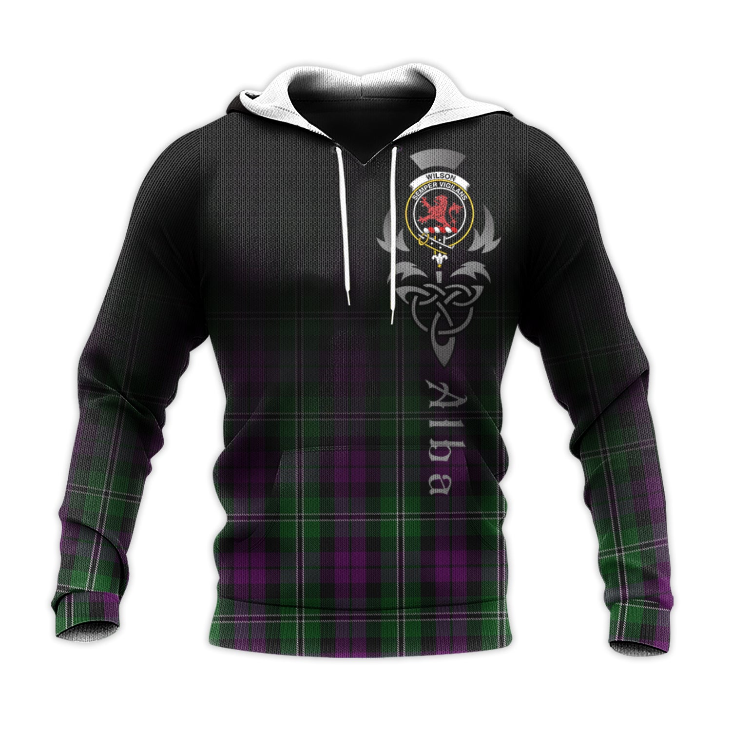 Printivon Wilson Tartan Crest Alba Celtic Hoodie