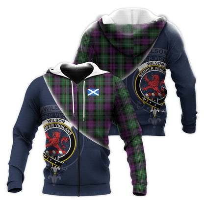 Printivon Wilson Tartan Scottish Crest Hoodie