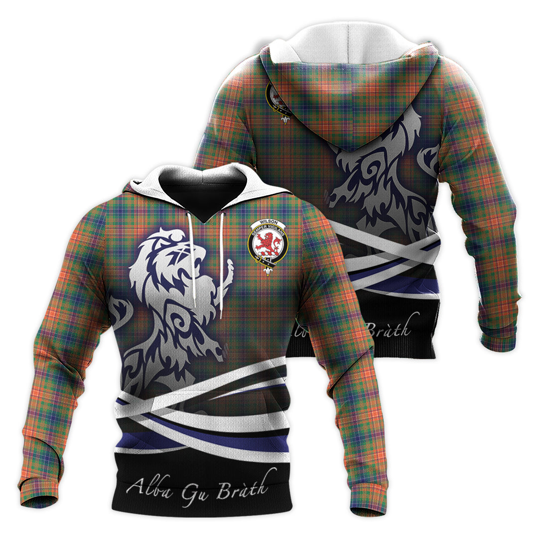 Printivon Wilson Ancient Tartan Scottish Lion Hoodie