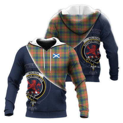 Printivon Wilson Ancient Tartan Scottish Crest Hoodie