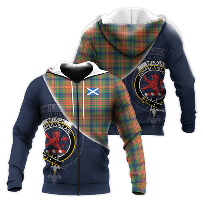 Printivon Wilson Ancient Tartan Scottish Crest Hoodie