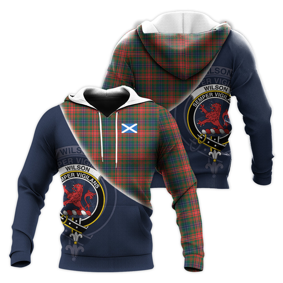 Printivon Wilson Modern Tartan Scottish Crest Hoodie