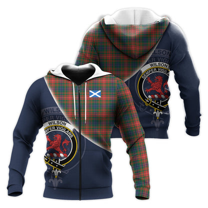 Printivon Wilson Modern Tartan Scottish Crest Hoodie